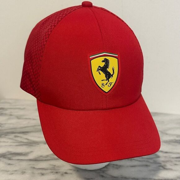 Red Ferrari Cap with Logo Puma NWOT adjustable back strap
